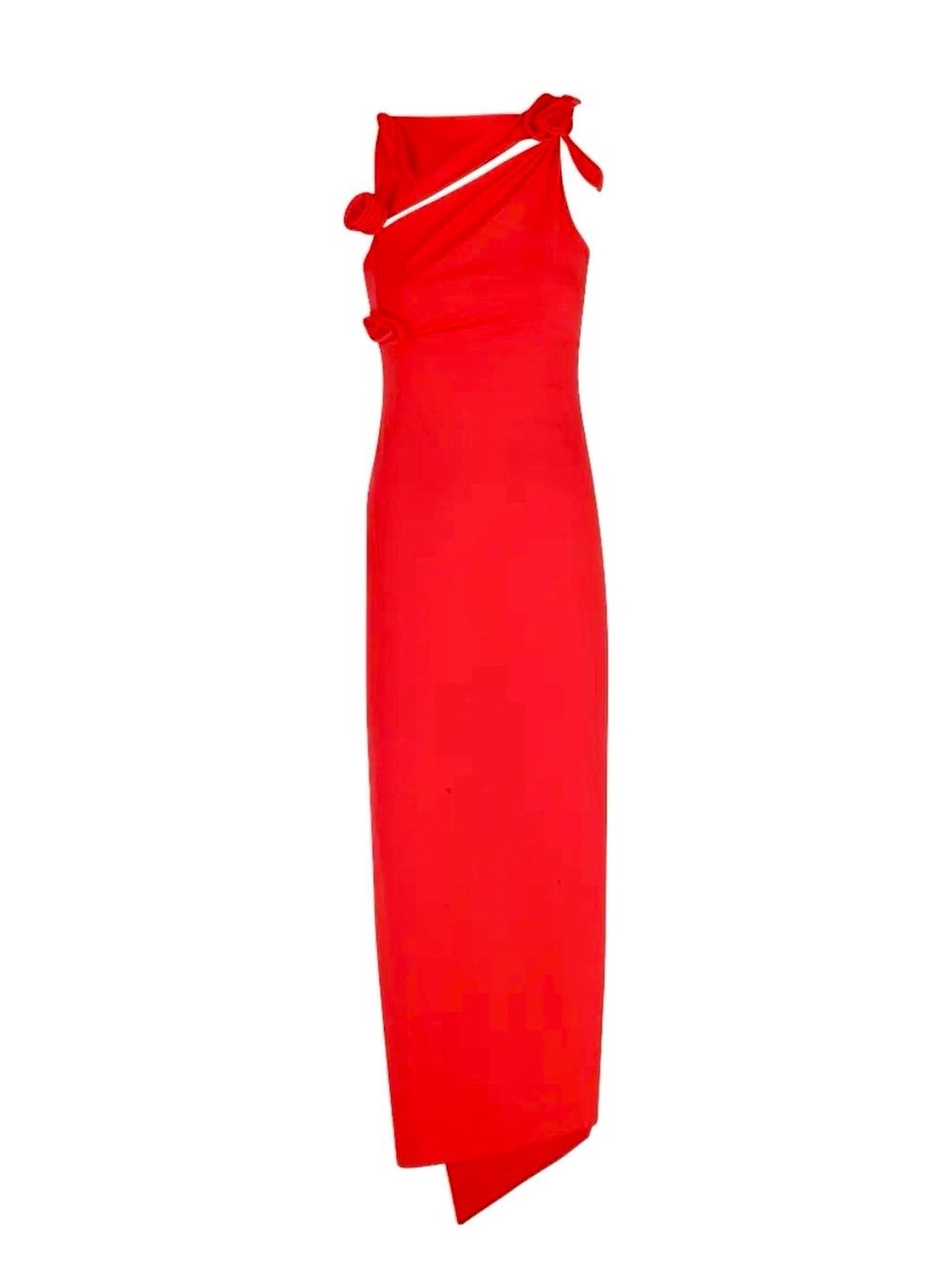 Coperni | Red Asymmetric Flower Dress | Size Small